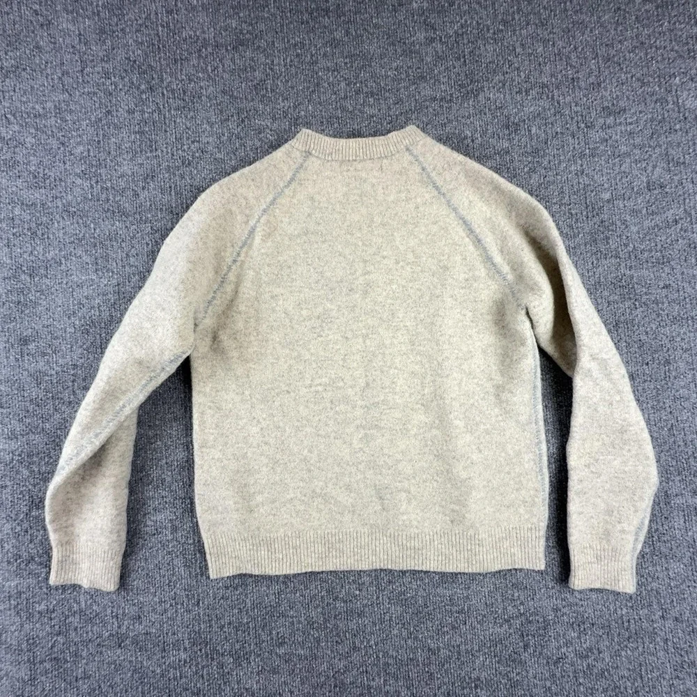 Banana Republic Sweater Mens Medium Beige Lambswool Crewneck Knit Pullover